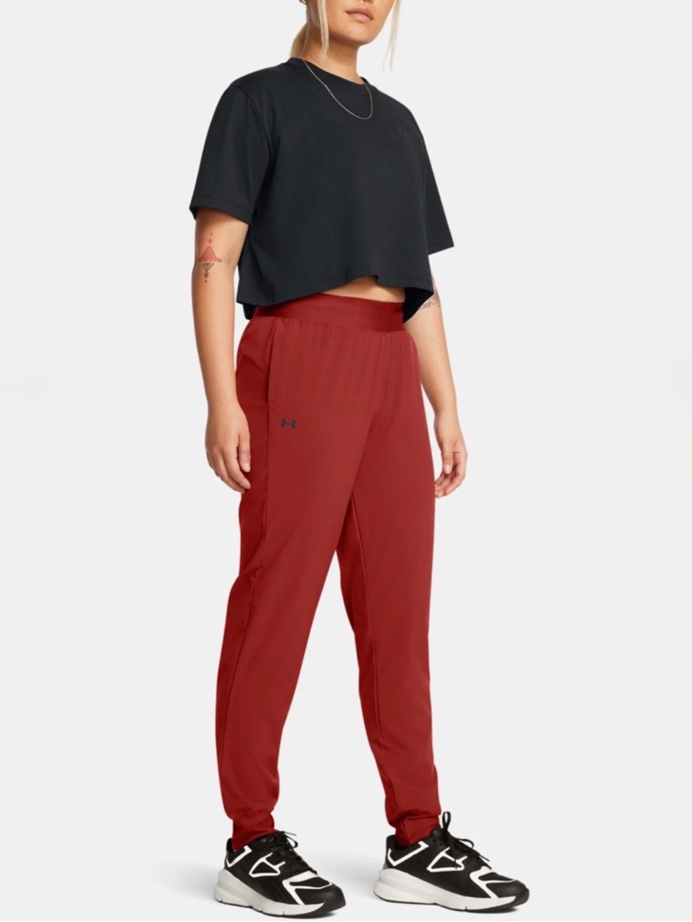 Under Armour UA Rival Red High Rise Pants L Athletic Jogger Gym